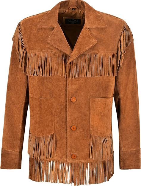 mens fringed leather jacket|Amazon.com: Mens Leather Fringe Jacket